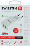 Swissten Smart IC Travel Charger 2x USB 2.1A with Micro USB Cable 1.2m