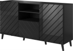 Cama MEBLE ABETO chest of drawers 150x42x82 gloss black/black