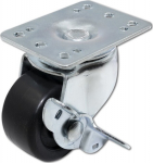 Qoltec A set of wheels with thread and a brake for wardrobes Rack 19"| 4szt
