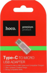 Adapter USB Hoco USB-C - microUSB Pink (6957531031253)