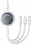 Kabel USB Baseus USB-A - USB-C + microUSB + Lightning 1.1 m White (P10368700211-02)
