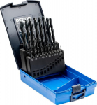 PFERD Twist Drill Set 19-tlg. STEEL HSSG N DIN 338 universal - Bohrer - Spiral cutting drills - Aluminium - Messing - Bronze - cast iron - Cast steel - Stahl - 118&deg; - Ground high-speed steel (HSS-G) - Schwarz