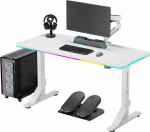Ultradesk ULTRADESK Player& IRON WHITE, 132.5x60.5 cm, 71-81 cm, mechanical height adjustment