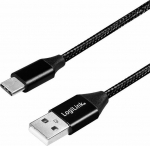 Cable USB LogiLink USB-A - USB-C 0.3 m Czarny (CU0139)