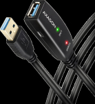 Axagon Active extension USB 3.2 Gen 1 A-M > A-F cable, 5 m long. Power supply option