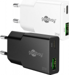 Wentronic Goobay Slim 2-ports USB GaN Charger 25W PD Hvid
