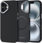 Kaitse&uuml;mbris Ion Carbon MagSafe, Apple iPhone 16, must/h&otilde;bedane, &otilde;huke, Tech-Protect