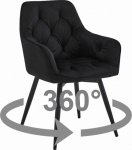 Leobert Krzesło JORK360 - black velvet / black legs x 1