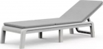 Keter Mallorca White Sunlounger with Cushion