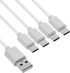Kabel USB InLine InLine&reg; USB 4in1 Y-Ladekabel, 1x USB-A Stecker an 4x USB-C Stecker, wei&szlig;, 0.5m