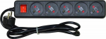 Vakoss surge protection power strip 5 sockets 1.5 m czarna (52-511SK)