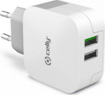 CELLY TRAVEL CHARGER TURBO 2USB 3.4A
