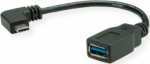 Kabel USB Roline USB-A - USB-C 0.15 m Czarny (11.02.9031)