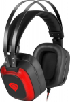 GNS Genesis Radon 720 czarne - Headphones | wire | built-in microphone | czaro-red | 2.0 m | volume control | backlight LED | Virtual 7.1