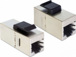 Delock Keystone Module RJ45 jack > RJ45 jack Cat.5e compact - Modular input - CAT 5e - STP - RJ-45 - Schwarz (pack of 25)