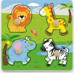 Viga Toys VIGA Wooden Puzzle with Pins Wild Animals