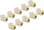 Delock Modular input - werkzeugfrei - CAT 6a - RJ-45, LSA - Gelb (pack of 10)