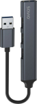SAVIO Hub 4 ports USB-A - 3 x USB-A 2.0, 1 x USB-A 3.0, 5 Gbps, Aluminium, AK-70