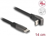 Delock - USB-Kabel - 24 pin USB-C (M) zu 24 pin USB-C (M) gewinkelt - USB 2.0 - 3 A - 14.0m - unterst&uuml;tzt Power Delivery 3.0 - Schwarz (80750)