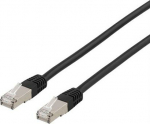 DELTACO | Cat 6 | F/UTP | Low smoke/halogen | Patch round (standard) | Svart | 2m