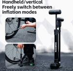 Rockbros 42310006001 Bicycle pump with pressure gauge - czarna