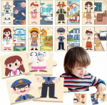 Viga Toys Wooden Puzzle Matching Professions