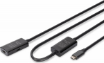 Kabel USB DIGIT USB-C - USB-C 10 m Czarny (DA-73109)