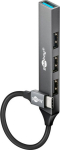 Wentronic Goobay Slim 4-Port USB Hub, USB-C to USB-A, 5 Gbit/s | 74457