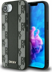 Case DKNY Leather Checkered Mono Pattern MagSafe do iPhone 16e czarny