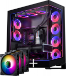 PHANTEKS NV Series NV7 E-ATX-Geh&auml;use, Tempered Glass, ARGB - schwarz & M25 Gen2 PWM D-RGB L&uuml;fter 3er-Pack - Reverse Blade, 140mm + DRGB Kit