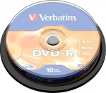 DVD-R Verbatim 10 szt - DVD-R, 4.7GB, 16x, package cake 10szt