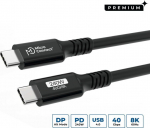 MicroConnect USB-C to USB-C cable 0.15m, Premium, 240W, 40Gbps, USB4