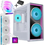 Lian Li LANCOOL 217 INF PC Case Bundle + HydroShift II LCD-S 360TL AIO + 3x UNI FAN SL-INF 120 Reverse Blade Fans - white