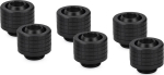 Thermal Grizzly DeltaMate Compression fitting, Messing, G1/4&rdquo;-Gewinde - schwarz, ST13, 6er-Pack