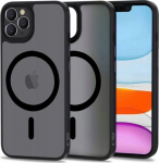&Uuml;mbris Magmat MagSafe, Apple iPhone 11 Pro, matt l&auml;bipaistev musta &auml;&auml;rega, Tech-Protect
