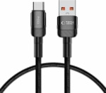 USB-kaabel USB-A <-> USB-C, 50cm, 100W / 5A, must, vastupidav, Tech-Protect