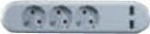 Bachmann SMART - Steckdosenleiste - Wechselstrom 230 V - output terminals: 3 (2 x USB, 3 x Stromversorgung)