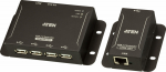 ATE ATEN 4-Port USB 2.0 CAT 5 Extender (bis zu 50 m), Sender and receiver, Kabelgebunden, 50 m, Cat5, Cat5e, Cat6, Schwarz, Metall