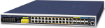 Planet IP30 19" Rack Mountable Ind L3, Managed PoE Switch, 24-Port