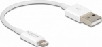 DELOCK USB Data-/Ladekabel iPhone/iPad/iPod 15cm wei&szlig;