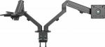 VISION Monitor Dual Desk Arm Mount - LIFETIME WARRANTY - fits two displays 17-27" with VESA sizes 75 x 75 or 100 x 100 - quick clamp or grommet to desk - rotate display - smart spring-assisted weight balancing system - max between screen centers 630 mm /