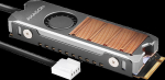 AXAGON CLR-M2FAN active fan - M.2 SSD, 80mm SSD, copper body, silicone thermal pads, height 13mm