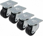 Qoltec A set of wheels without brake for wardrobes RACK | 4szt