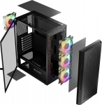 Logic Aramis ARGB Midi - Midi Tower | czarna | no power supply | 1 x USB 3.0 i 2 x USB 2.0 | 390mm x 200mm x 450 mm |
