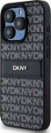 DKNY DKHCP15LPRTHSLK iPhone 15 Pro 6.1'' czarny/black hardcase Leather Mono Stripe & Metal Logo