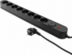 Plastrol Power Strip Plastrol Filter W-00027 power strip with surge protection eight sockets, black switch