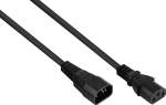kabelmeister IEC extension cord. Stecker C14 / C13 schw. 1m