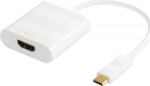 DELTACO USB C 3.1 (M) to HDMI (F) | USB-C - HDMI | Max 4096x2160 60Hz | Vit | 0.1m