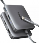 Axagon HMC-5HL Wieloportowy hub USB 5in1, 5Gbps, 2x USB-A, HDMI 4K/60Hz, GLAN, PD 100W, 15cm USB-C kabel