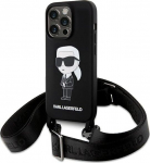 Karl Lagerfeld Crossbody Silicone Ikonik Back Case for Apple iPhone 15 Pro Max